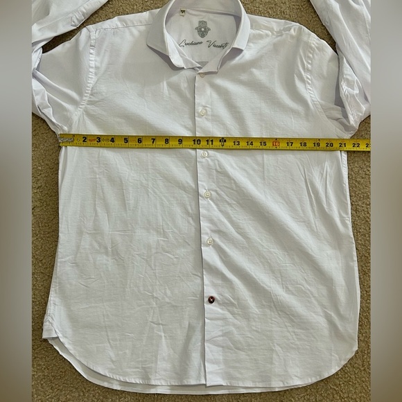 Luchiano Visconti 15 1/2 Medium Long Sleeve Button Up White Shirt - Picture 5 of 7